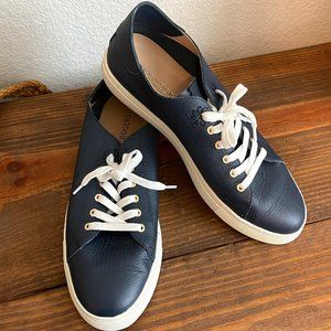Jack Rogers Rory Sneaker Lite Leather Midnight Navy Blue White 11M Womens EUC